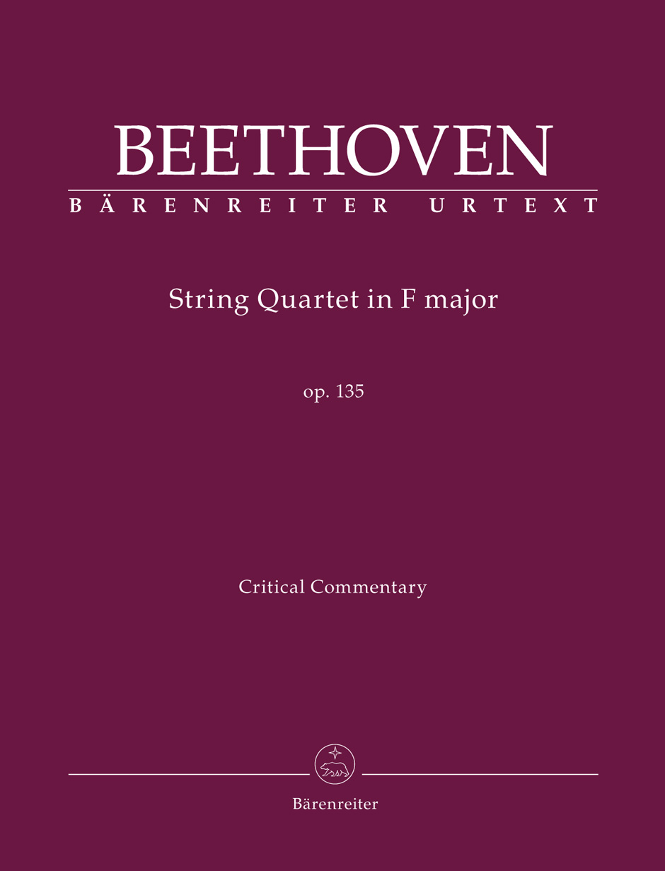 Beethoven String Quartet In F Major Op135 Crit Rep Sheet Music Songbook
