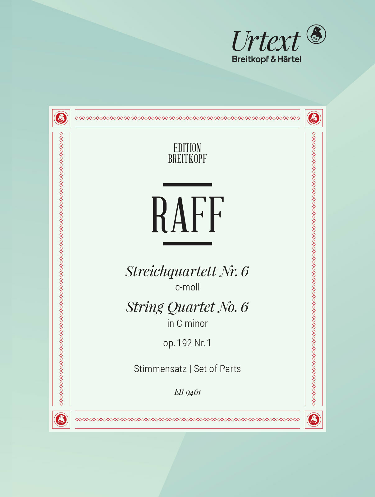 Raff String Quartet No 6 Op192/1 Set Of Parts Sheet Music Songbook