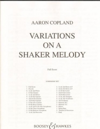 Copland Variations On A Shaker Melody Sb Fsc Sheet Music Songbook