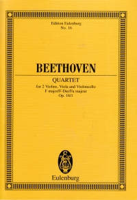 Beethoven String Quartet Op18 No 1 F Min Score Sheet Music Songbook