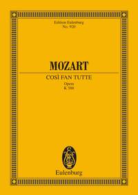 Mozart Cosi Fan Tutte K588 Mini Score Sheet Music Songbook