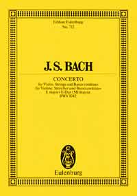 Bach Violin Concerto Bwv 1042 E Major (mini Score) Sheet Music Songbook