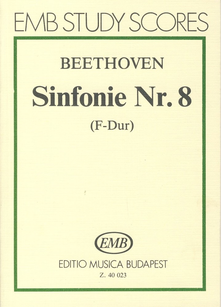 Beethoven Symphony No 8 Op93 F Study Score Sheet Music Songbook