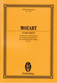 Mozart Bassoon Concerto Bb Maj K191 Mini Score Sheet Music Songbook