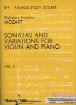 Mozart Sonatas And Variations Violin/p 2 Min Score Sheet Music Songbook
