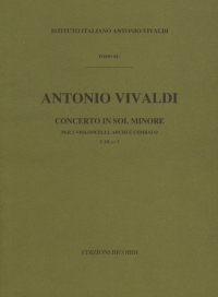 Vivaldi Concerto Gmin Fiii:2 Rv531 2 Cellos Score Sheet Music Songbook