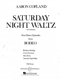 Copland Saturday Night Waltz Ins Full Score Sheet Music Songbook