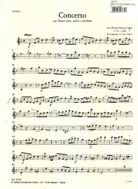 Bach Flute Concerto Dmin Violin 1 Part Sheet Music Songbook