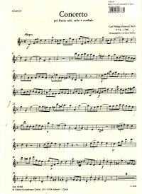 Bach Flute Concerto Dmin Violin 2 Part Sheet Music Songbook