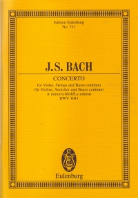Bach Violin Concerto Amin (bwv 1041) Pocket Score Sheet Music Songbook