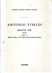 Vivaldi Beatus Vir In Bb Rv598 Full Score Sheet Music Songbook