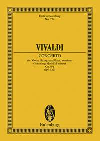 Vivaldi Concerto Op6 No 1 Gmin Vn/str/bc Mini Sc Sheet Music Songbook