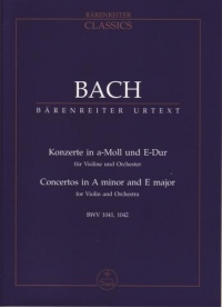 Bach Violin Concertos Amin & Emaj Study Score Sheet Music Songbook