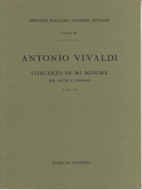 Vivaldi Concerto For Strings Emin Rv134 Fxi/13 Fsc Sheet Music Songbook