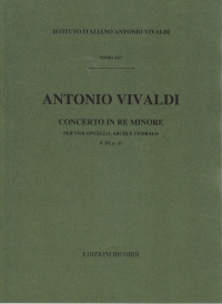 Vivaldi Concerto Cello Dmin Fiii/23 Rv407 Full Sco Sheet Music Songbook