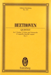 Beethoven String Quintet Eb Op4 Mini Sheet Music Songbook