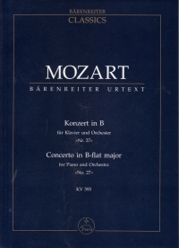 Mozart Piano Concerto No 27 K595 Study Score Sheet Music Songbook