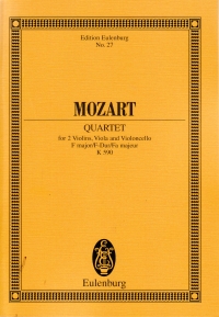 Mozart String Quartet K590 Pocket Score Sheet Music Songbook