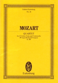 Mozart String Quartet K589 Mini Score Sheet Music Songbook
