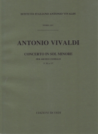 Vivaldi Concerto In Gmin Fxi/17 Rv156 Score Sheet Music Songbook
