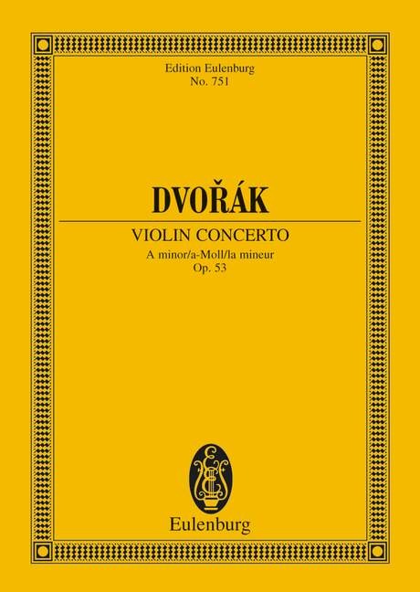 Dvorak Violin Concerto Amin Op53 Pocket Score Sheet Music Songbook