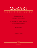 Mozart Bassoon Concerto Full Score Sheet Music Songbook
