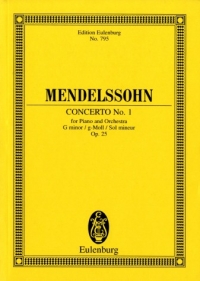 Mendelssohn Piano Concerto No 1 G Min Study Score Sheet Music Songbook