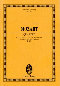 Mozart String Quartet Dmin K421 Mini Score Sheet Music Songbook