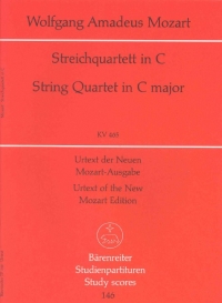 Mozart String Quartet C (dissonance) K465 Study Sc Sheet Music Songbook