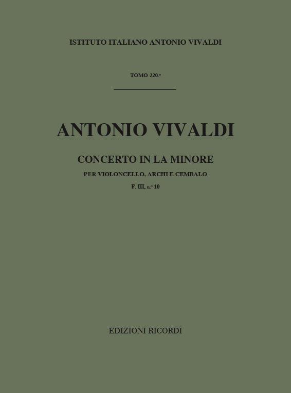 Vivaldi Cello Concerto Amin Fiii/10 Full Score Sheet Music Songbook
