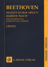 Beethoven Sextet Eb Op71 March Woo 29 Study Score Sheet Music Songbook