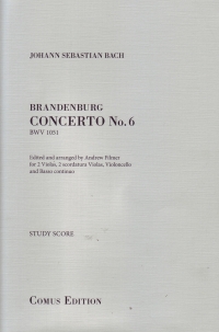 Bach Brandenburg Concerto 6 Filmer Study Score Sheet Music Songbook