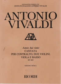 Vivaldi Amor Hai Vinto Rv 683 Full Score Sheet Music Songbook
