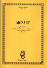 Mozart String Quartet K515 Cmaj Miniature Score Sheet Music Songbook