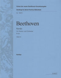 Beethoven Rondo Bb Woo6 Piano & Orchestra Score Sheet Music Songbook