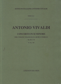 Vivaldi Concerto B Minor Fiv/10 4 Vlns Full Score Sheet Music Songbook