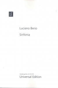 Berio Sinfonia Study Score Sheet Music Songbook