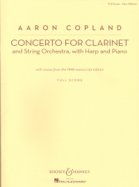 Copland Concerto For Clarinet  Full Score New Ed Sheet Music Songbook