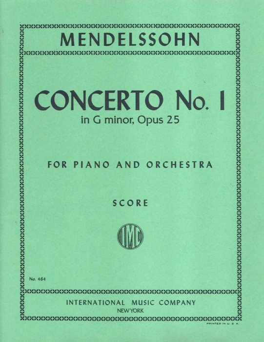 Mendelssohn Piano Concerto No.1 Gmin Stsc Sheet Music Songbook