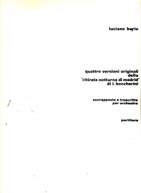 Berio Quattre Versioni Score Sheet Music Songbook