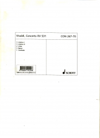 Vivaldi Concerto Gmin Rv531 Pv411 Fiii/2 Score Sheet Music Songbook