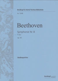 Beethoven Symphony No 8 F Major Op93 Study Score Sheet Music Songbook