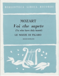 Voi Che Sapete (marriage Of Figaro) Mozart Key Bb Sheet Music Songbook