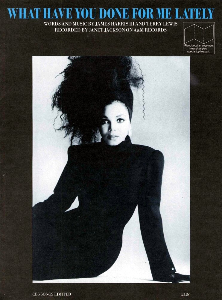 What Have You Done For Me Lately (janet Jackson) Sheet Music Songbook