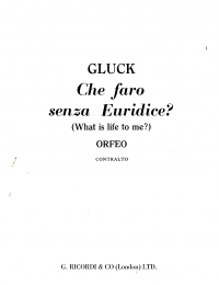 What Is Life To Me (che Faro) Gluck (orfeo) It/eng Sheet Music Songbook