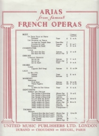 Romance De Nadir (pearl Fishers) Bizet Key Gmin Sheet Music Songbook