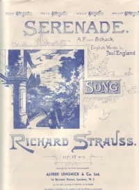 Serenade R Strauss Key D Sheet Music Songbook