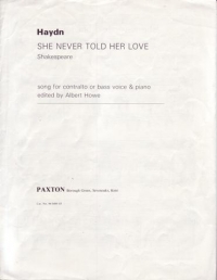 She Never Told Her Love Haydn Key F Sheet Music Songbook