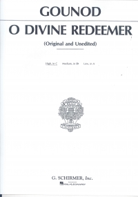 O Divine Redeemer Gounod High Key C Fr/lt/eng Sheet Music Songbook