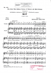 May Britten Unison Sheet Music Songbook